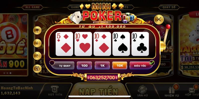 Mini Poker FM88 - Game Poker Ăn Tiền Dễ Thắng Nhất FM88 2 Khái quát luật chơi Mini poker FM88